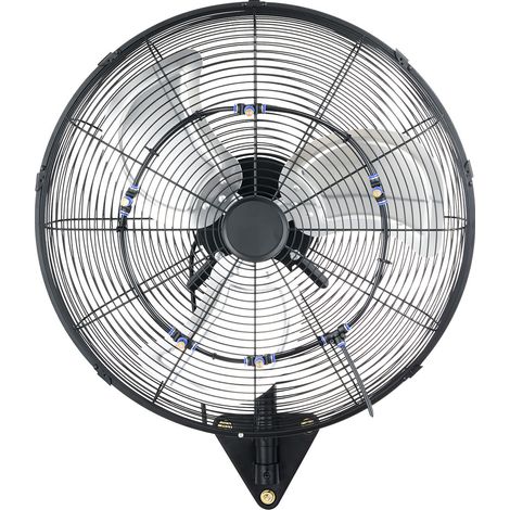 Mophorn Ventilateur mural industriel avec brumisateur 50,5 cm, modèle oscillant équipé d'une télécommande, idéal pour ateliers, IP44, 3 niveaux de vitesse, minuterie 18 h, contrôle de la température (1/5)