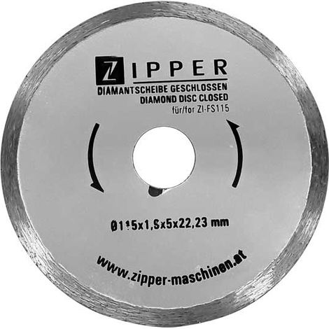 Disco diamantato per ceramica 115 mm Zipper fs115ds