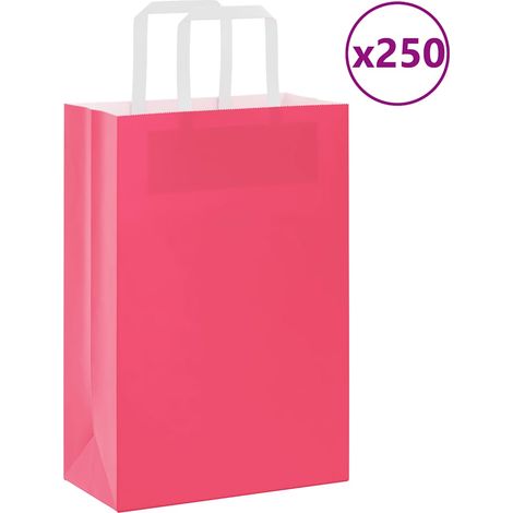 Papiertragetaschen 250 Stk. mit Henkeln Rosa 21x11x31 cm vidaXL
