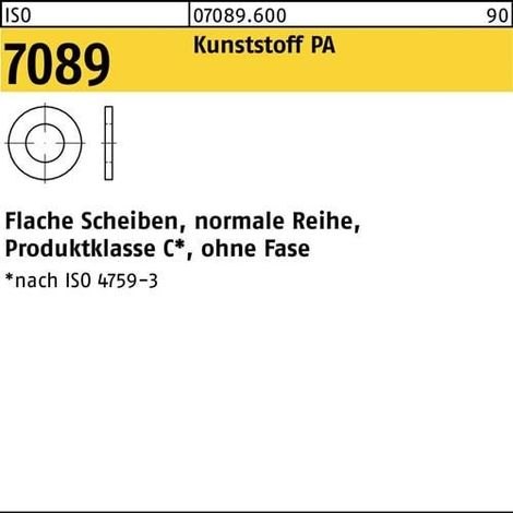 Unterlegscheibe ISO 7089 o.Fase 8 Polyamid 200 Stück (1/2)