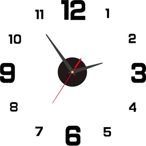 Horloge Murale DIY 3D avec Mouvement Silencieux, 40CM Horloge Murale Adhesive, Design Moderne Numérique, Décoration Contemporaine pour Cuisine, Salon, Chambre (1/5)