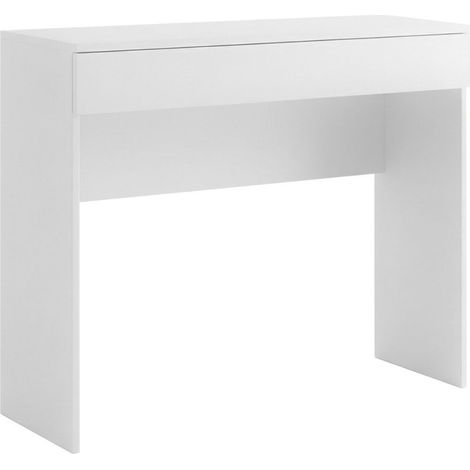 Bureau 78 cm avec un tiroir blanc laqué brillant - SYNERGIE (1/5)