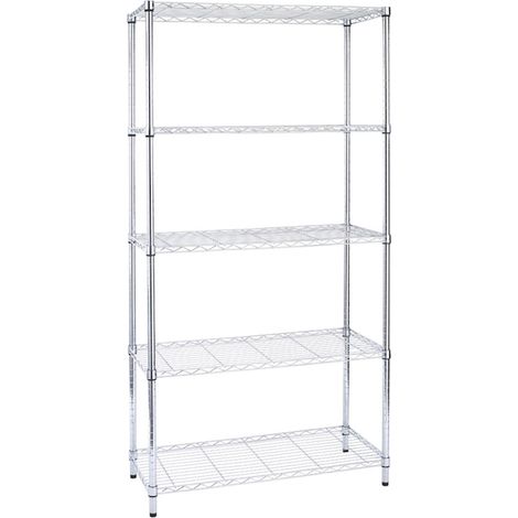Scaffale in Acciaio Cromato 5 Piani 35X90X177Cm Tosini Light AC1436-5