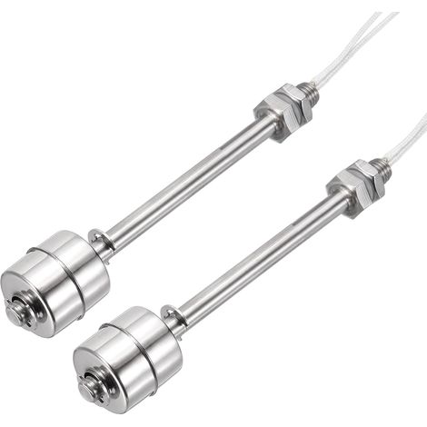 Interrupteur À Flotteur En Acier Inoxydable, Tige De 75mm 110V DC 0.5A Capteur De Niveau D'eau Vertical Filetage M10 Contrôleur De Niveau De Liquide Pour Pompe/Alarme 2 Pcs (1/5)
