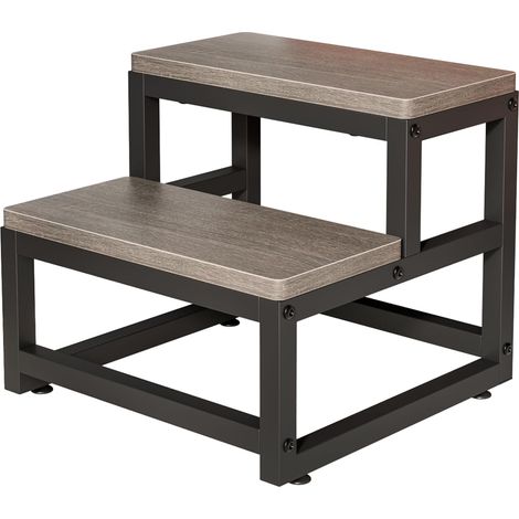 Marche Pied en Bois, Petit Tabouret Bas, Marche Pied Enfant sécurisé, marchepied Bois antidérapant, escabeau Enfant pour Salle de Bain, Chambre et Balcon, Pratique et Stable, 2 Niveaux (1/5)