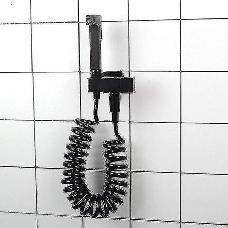 Mattschwarze Bidetarmatur mit Messing-Handbrause - B