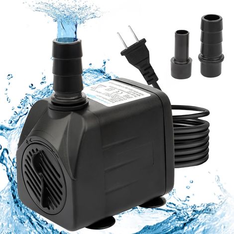 Mini pompe à eau (800 l/h, 16 W), ultra silencieuse, pompe d'aquarium pour bassin, fontaine, aquarium, jardin, pompe submersible avec câble d'alimentation de 1,4 m, pompe submersible avec 4 ventouses (1/5)