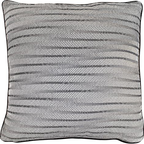 Kissen mit Zickzack Muster Kuatéh Breda 60x60 cm Schwarz und Weiß