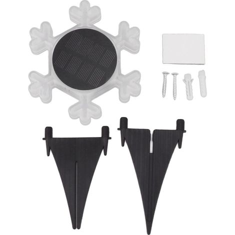 Lampe solaire décorative en forme de flocon de neige, étanche IP65, 3 modes d'éclairage, avec piquet, pour allée et cour, lumière chaude. Idéale pour le jardin. (1/5)