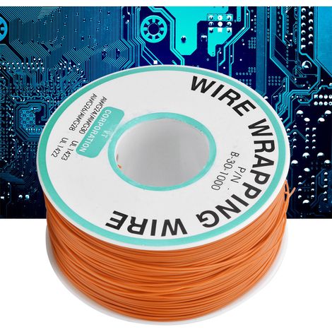 Fil de connexion Orange OK Wire pour la réparation de circuits imprimés, faible résistance, calibre 30 AWG, longueur 300 m. (1/5)