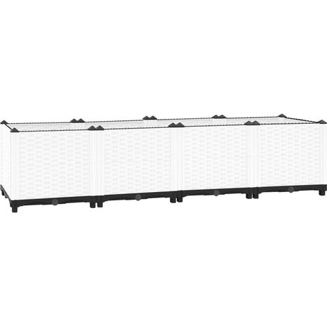 Fioriera aiuola rialzata vassoio piante fiori terrazza giardino 160 x 40 x 38 cm polipropilene grigio 020039216