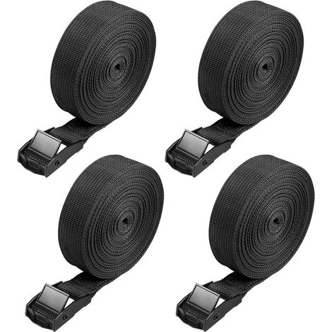 Spanngurt Zurrgurt 5m Befestigungsriemen Schwarz 4er Pack 500cm (1/5)