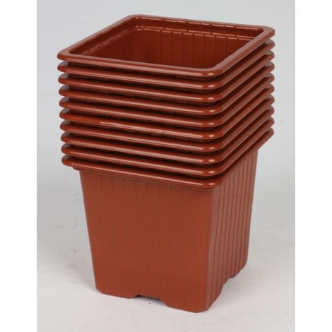 Anzuchttöpfe 10er 8cm Eckig Terracotta Pflanzschalen Aussaattopf Zieh Steckling (1/3)