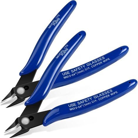2pcs Petite Pince Coupante, Coupantes de Côté, Pinces Coupantes Latérales Precision, Outillage Electricien Cutter Affleurant pour Fils Durs, Mous et Extrêmement Fins, Bleu (1/4)