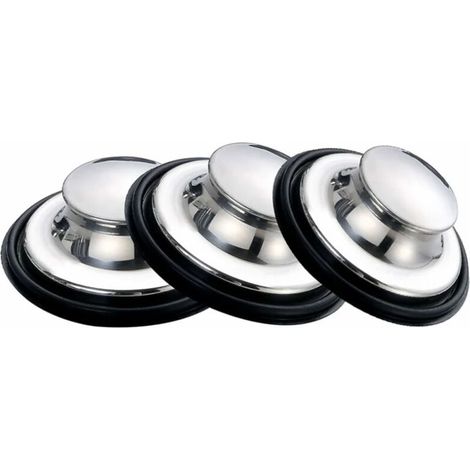 Sink Stoppers, Stainless Steel Kitchen Sink Stopper, Large Wide Rim 3.35"(85mm) Diameter (3 Pack)