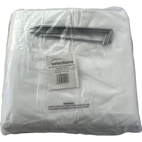 Fleece Garden Plant Frost Protection Sheet 2m x 20m + 10 Metal Pegs (20g/sqm) (1/5)