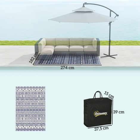 Tapis extérieur bohème résistant intempéries, pour salon balcon et terrasse (1/4)