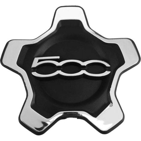 Cache Roue Noir Argent Compatible Fiat 500X 2016-2022 Anti-Poussière Protection Moyeu-Crezuo (1/4)