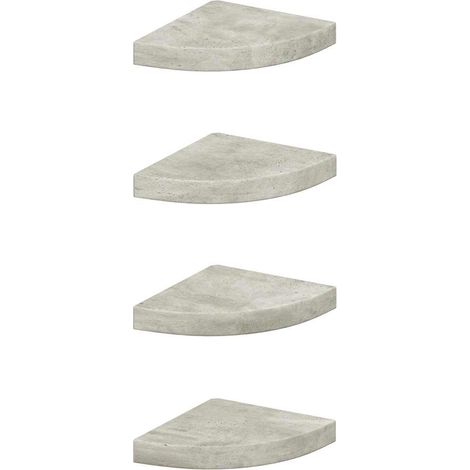 Maison Exclusive - Eck-Schweberegale 4 Stk. Betongrau 25x25x3,8 c