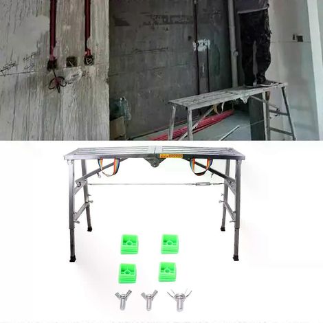Plateforme d'échafaudage robuste avec boulons, plateforme de travail à hauteur réglable pour la maison, le bureau, l'atelier ou le garage - JXLGV (1/5)