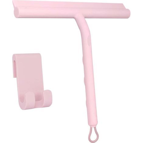 Duschabzieher. Streifenfreie Reinigung Duschabzieher für Glastüren Rosa. Silikon Duschabzieher mit Halterung - 21 cm. Duschwischer Abzieher für Dusche. Bad. Spiegel. Glasreinigung. Fliesen (1/4)