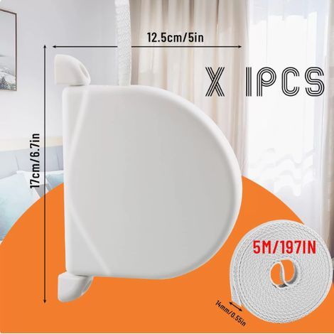 Memkey – Enrouleur manuel pour volet roulant – Couvercle amovible pour changement rapide de sangle – Finition en PVC blanc – Orientation 180° (1/5)