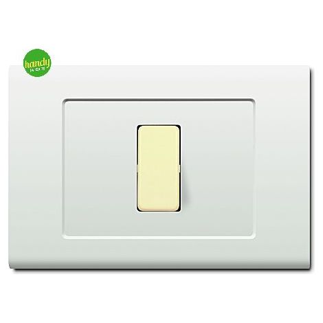 Placca 1 posto 3 moduli tond - q bianca.