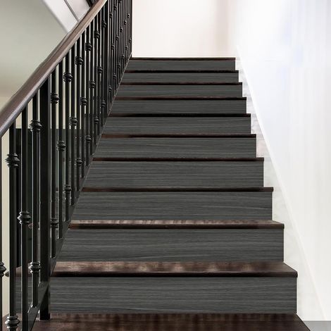 Lot de 13 autocollants 3D pour escaliers, 100 x 18 cm, en PVC effet bois, style vintage, pour la décoration de la maison, de la cuisine, de la salle de bain et des escaliers