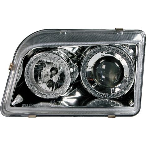 Coppia fanali anteriori Angel-Eyes - compatibile per Renault Clio (9/90-2/96) - Cromo (1/2)