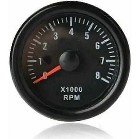 52-mm-Drehzahlmesser 0–8000 U/min für 2–8-Zylinder-Benzinmotoren – Geschwindigkeitsmesser für Auto, Boot und Yacht (1/5)