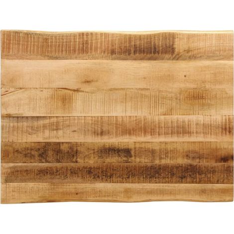Tischplatte mit Baumkante 90x60x2,5 cm Raues Mango Massivholz