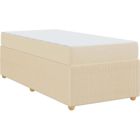 Lit simple,Lit adulte,Cadre de lit avec matelas avec matelas Crème 80 x 200 cm tissu CFW1527340 (1/5)