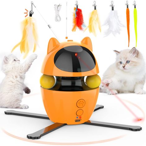 Jouet chat électrique interactif 3-en-1, avec ressort changeant, rechargeable USB, stimulation automatique (1/5)