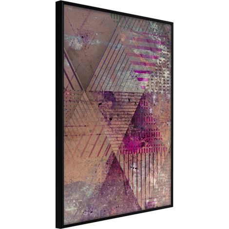 Affiche Murale Encadrée "Pink Patchwork II" 21 x 30 cm Noir