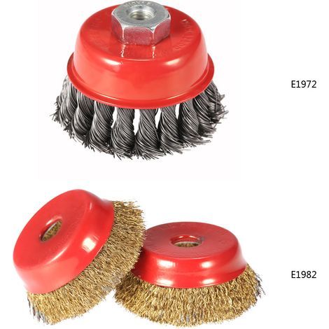 Set di 2 spazzole rotanti a spirale in acciaio da 75 mm (3") per smerigliatrice angolare (1/5)