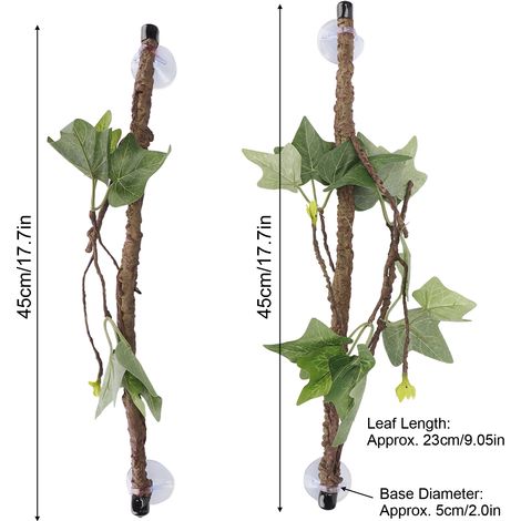 Décoration de terrarium avec branches d'angle pour reptiles, munies de ventouses permettant aux amphibiens, lézards et serpents de grimper. (1/5)