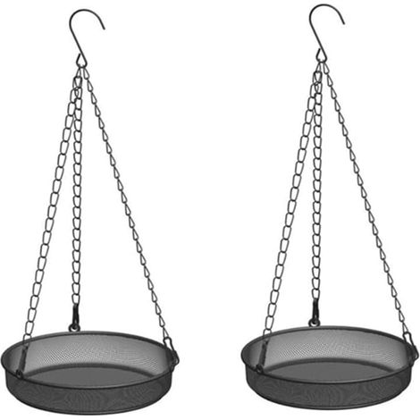 2 Pièces Mangeoire pour Oiseaux,Rond Mangeoires d'oiseaux,Distributeur de Nourriture pour Oiseaux,Suspendre Mangeoire à Suspendre (1/5)