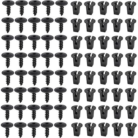 vis autotaraudeuses M5 x 16 mm avec clips de fixation, vis de carrosserie pour garde-boue, plafonds, meubles de construction sèche (1/5)