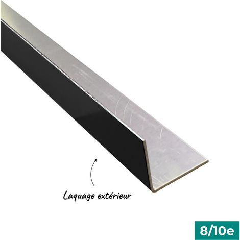 Cornière ECO 2ml en alu 8/10ème 40x40 mm - laquage extérieur - RAL9005 - ALUHOME