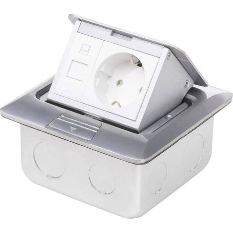 LEDmaxx 105626 1 parte Presa da incasso a pavimento con presa Cat5 IP20 Alluminio (1/5)