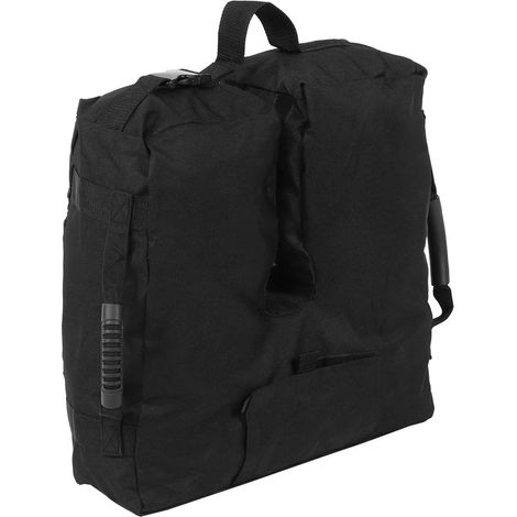 Accessoire pour tente extérieure noire avec auvent, support, sac de lestage et sac de sable de fixation (1/5)