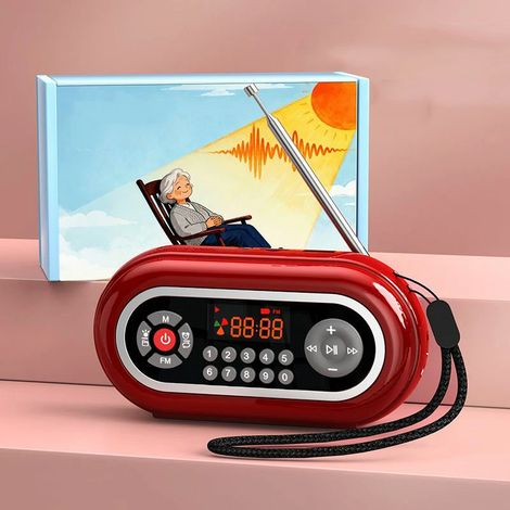 Mini radio à écran LED, radio FM de poche portable, enceinte Bluetooth rechargeable, lecteur de musique sans fil, carte TF, USB, lecture au casque (1/5)