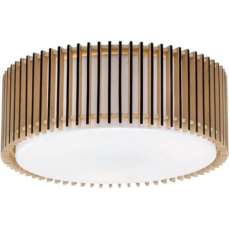 [GEBRAUCHT] B-Ware Orion Deckenleuchte Lampe Holz Metall 3 X E27 Led Braun Schwarz ø 40 Cm Leuchte