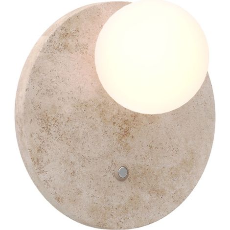 Applique LANDO Maxlight travertino con globo opale G9 7W (1/4)