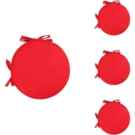 Beijiyi – Lot de 4 coussins ronds galette de chaise 38cm – Polyester doux, non toxique – Confort ergonomique pour salle à manger, bureau, jardin (1/5)
