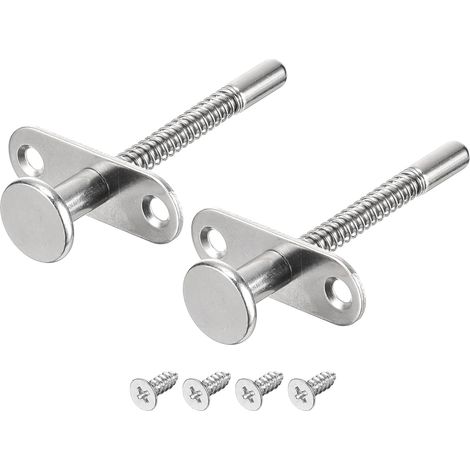 Loquets à Piston, Verrou à Ressort en Acier de 6,5x80mm/0,26x3,15 Pouces pour Meubles, Portes de Lit, Lot de 2 (1/5)
