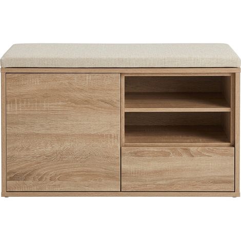 Scarpiera Panca Salvaspazio Robusta Mobile Ingresso Legno 80x35x46 cm rovere (1/5)