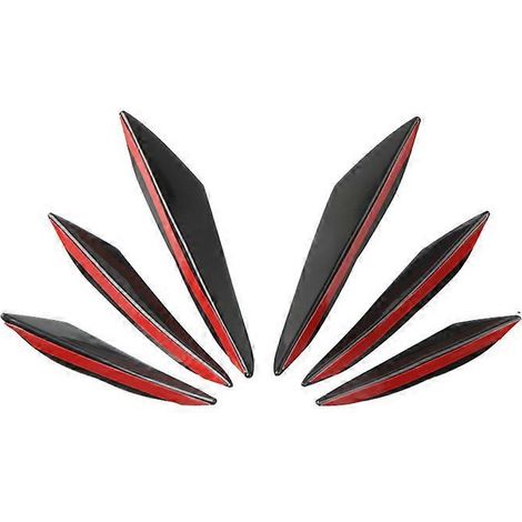 Kit de 6 ailerons de pare-chocs avant, barres de protection coupe-vent universelles pour pare-chocs avant, barres de protection coupe-vent noires (1/5)