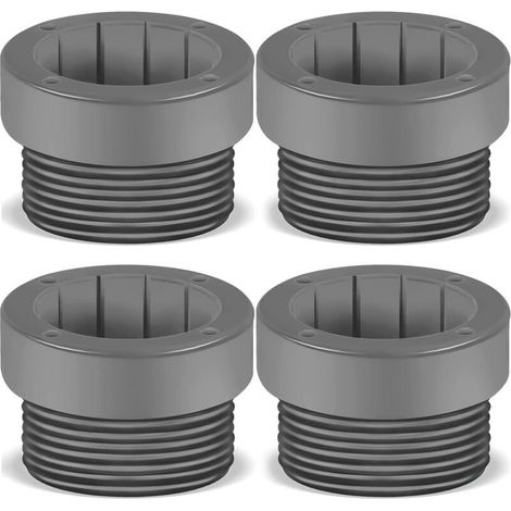 Lot de 4 adaptateurs filetés pour stabilisateur de parasol de piscine, manchons de fixation pour poteau de parasol de piscine, insert stabilisateur pour terrasse extérieure, 4,4 cm (1/4)
