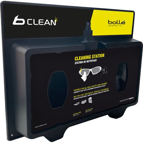 Distributeur mural en carton avec 400 essuyeurs et spray de 500 mL antibuée - BOLLE SAFETY